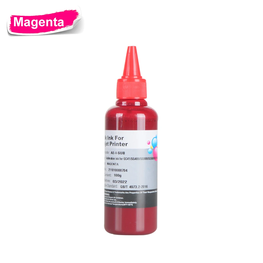 Сублимационные чернила для Ricoh GC41 SG2100N SG3100 SG3100SNW SG3110DNW SG3110DN SG3110SFNW 100 мл/бутылка -