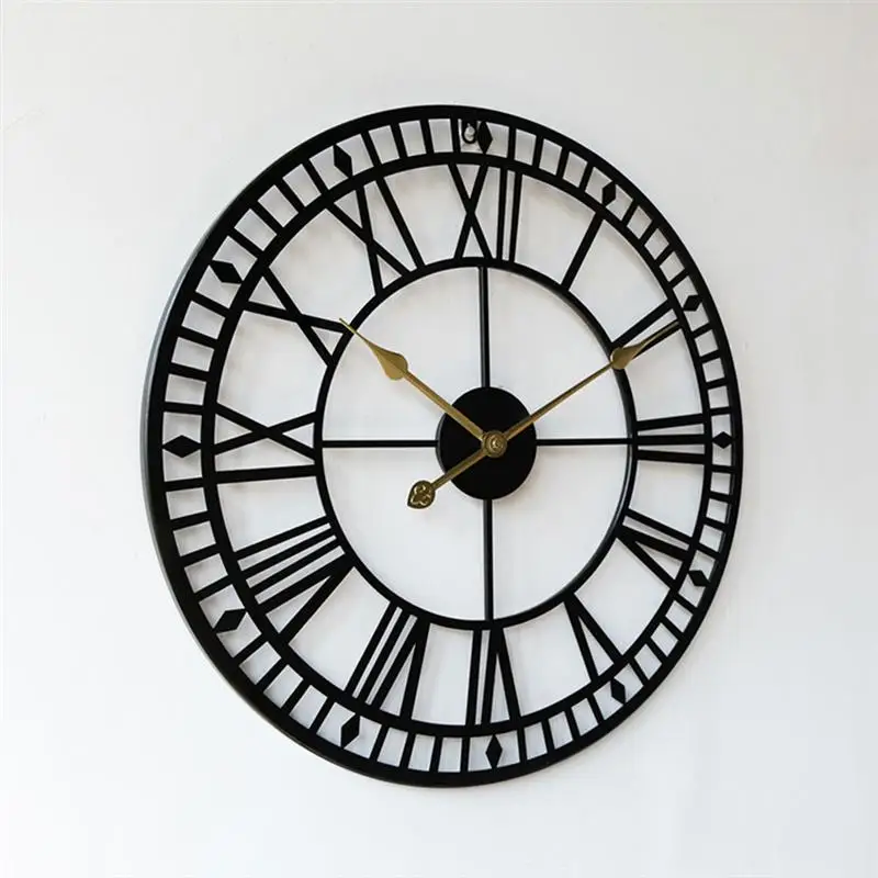 Настенные часы с римскими цифрами металлические бесшумные настенные украшения