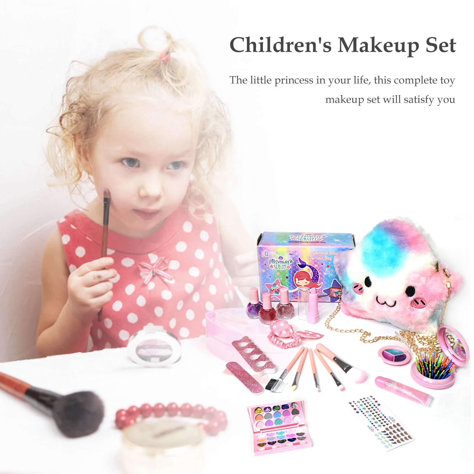 

Children's Makeup Toy DIY Play House Game Set Washable Cosmetics Make Up Toys Girl Princess Dress Up Box Girls Birthday Gift