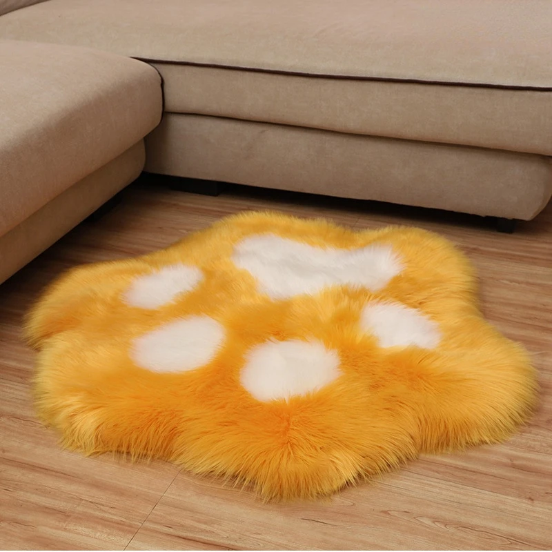 

Imitation wool bear paw carpet office living room desk children's room carpet plush carpet rugs for bedroom carpet rug