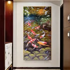 Пейзаж 5D, алмазная живопись, Koike, золотая рыбка, украшения