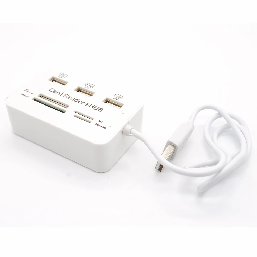 Все в одном USB 2 0 концентратор 3 порта с картридер комбо для MS/M2/MMC/TF портативный ПК