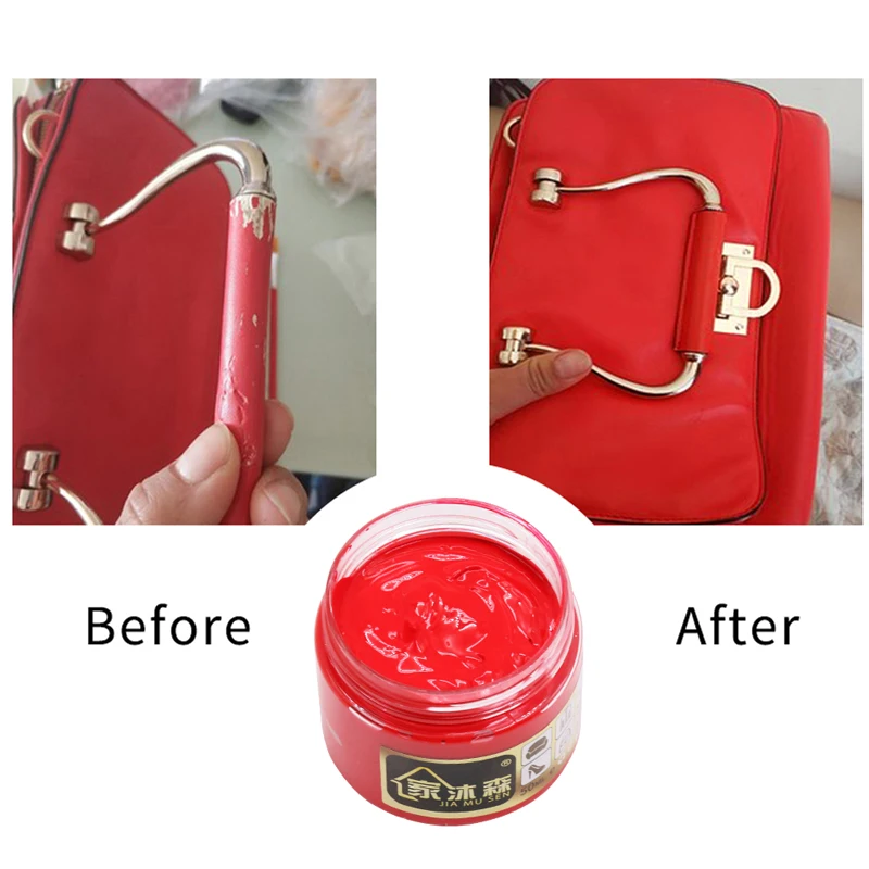

Red Leather Repair Paste 50ml Shoe Cream Leather Paint for Car Seat Sofa Handbags Scratch Cracks Restoration Leather Edge Paint