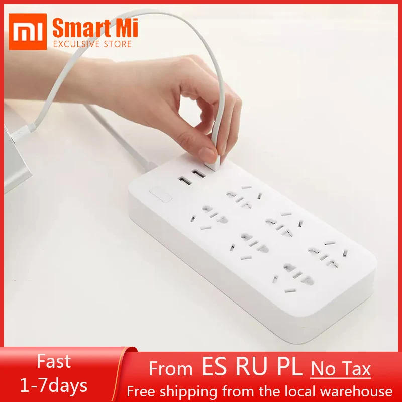 

Удлинитель Xiaomi Mijia с 3 USB-портами, 2 А, 6 стандартных розеток