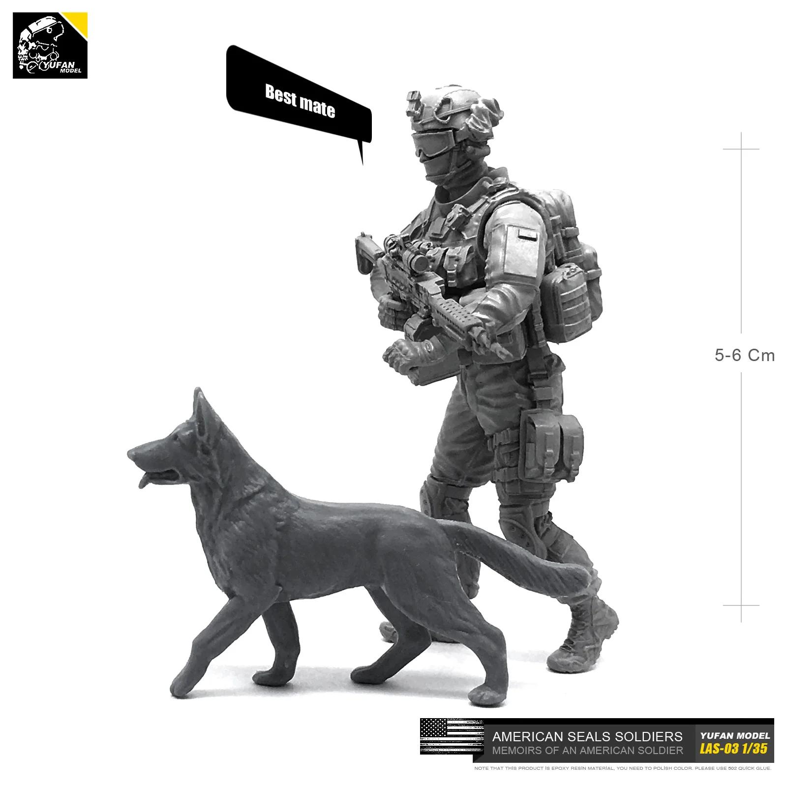 

Yufan Model 1/35 Resin Figure Kits Us Seals 1 Transport Resin Seals Soldier self-assembled Las-03