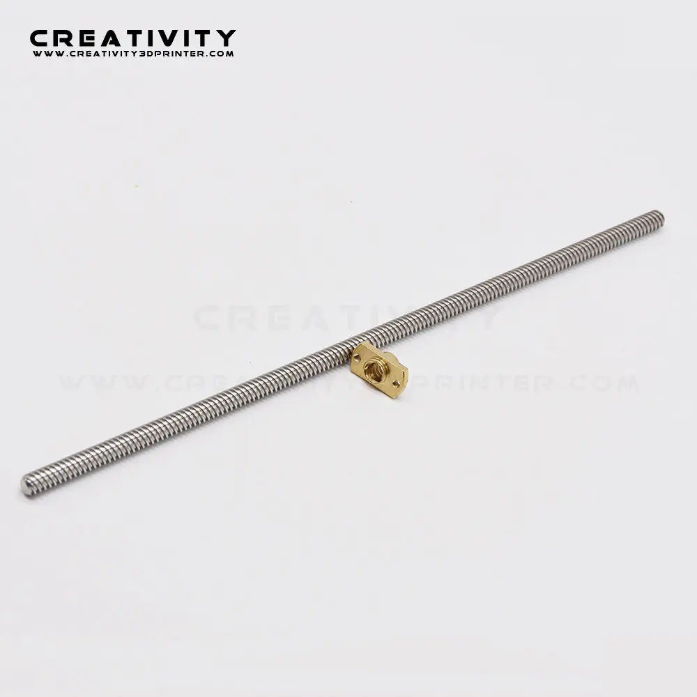3d printer parts 2pcs lead 8mm 365mm ender 3 z axis rod lead screwlead screw brass nut for ender 3 creality 3d printer free global shipping