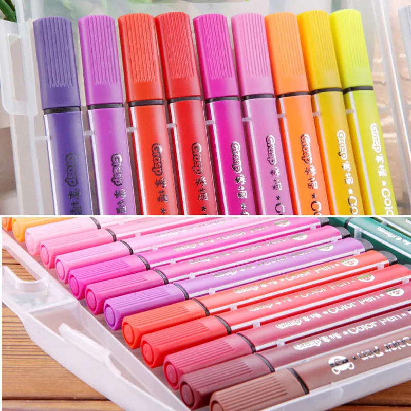 Washable Marker Drawing Pens Watercolor Based Coloring Markers Painting School Art Supplies Felt Tip Brush |