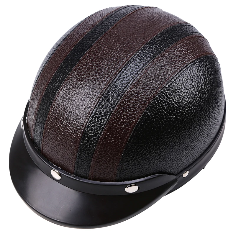 Винтажный мотоциклетный шлем POSSBAY закрывающий пол лица с очками для скутера в