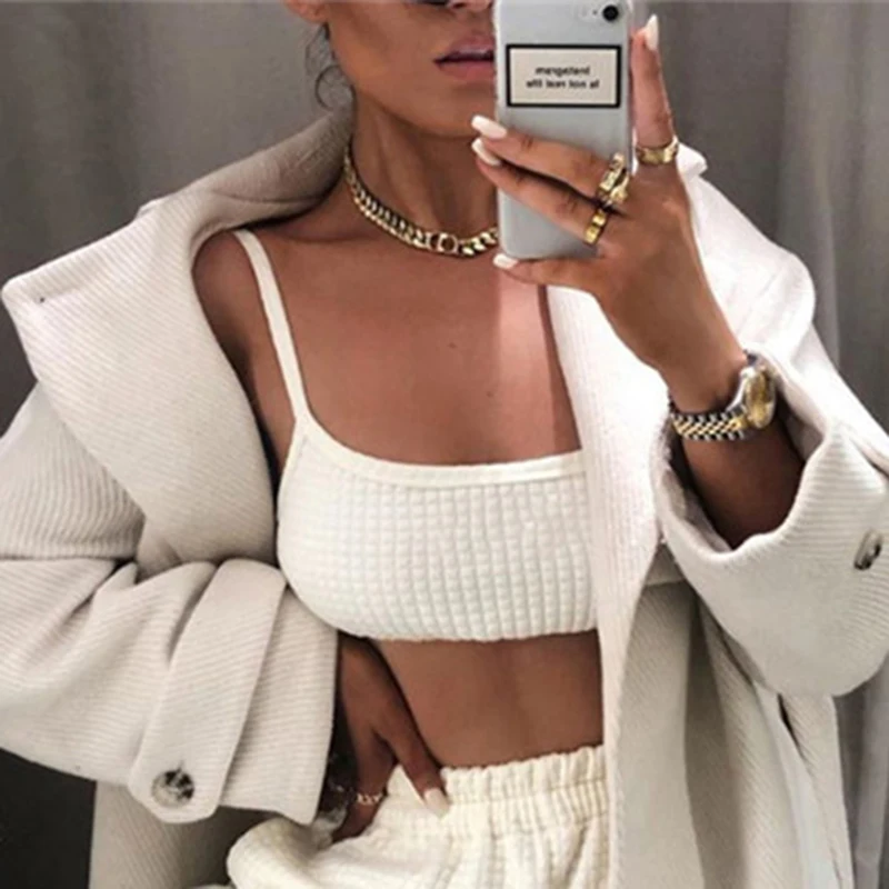 Beige camis Hugcitar с высокой талией повседневное свободная брюки карго осень зима Женская мода уличная одежда штаны - Цвет: Beige camis