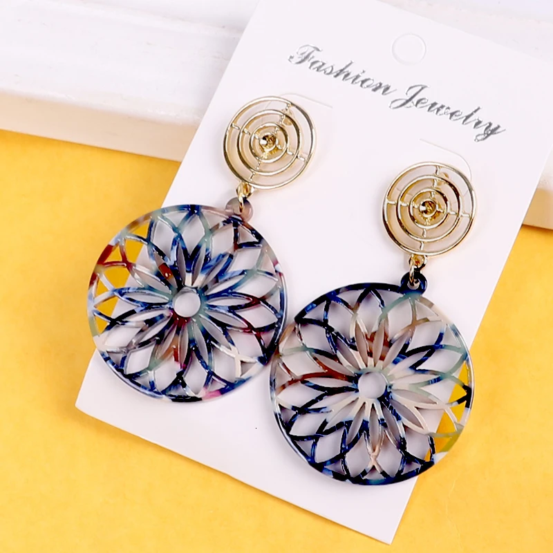 Серьги 2019 акриловые ювелирные изделия бохо модные вечерние Винтажные серьги на