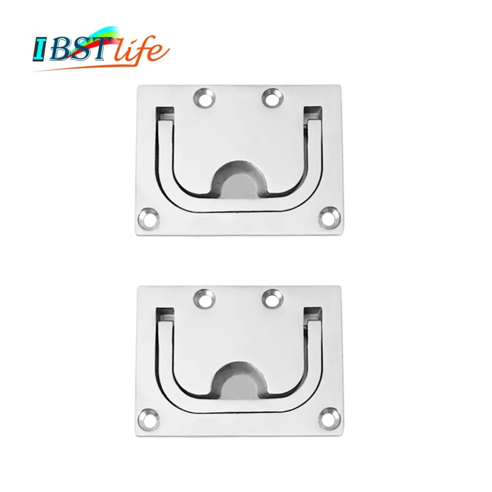 

2 pieces/Lot IBST LIFE stainless steel 316 Flush hatch Lift Ring Hatch Pull Handle Locker Cabinet boat marine hardware
