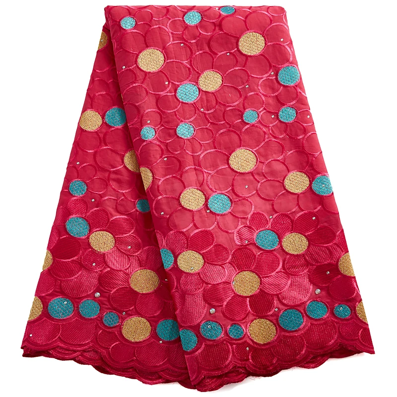 

SJD LACE High Quality African Lace 100% Cotton Fabric Swiss Voile Lace In Switzerland Nigorian Fabric Women Wedding Dress A 2448