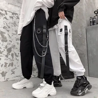 cargo pants women spring summer korean style student hip hop with chain loose slimming casual jogger pants drawstring sweatpants
