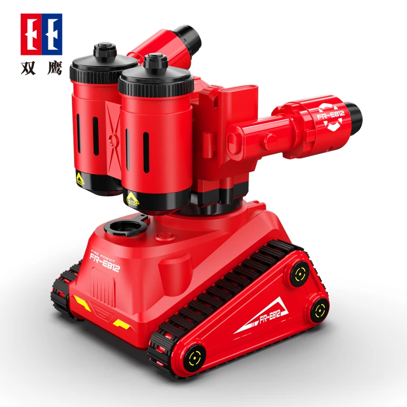 Double E E812 Rc Robot Mobile App Remote Control Intelligent Fire man Fighting Smart Luminous Water Spray Toys for Boys | Игрушки и