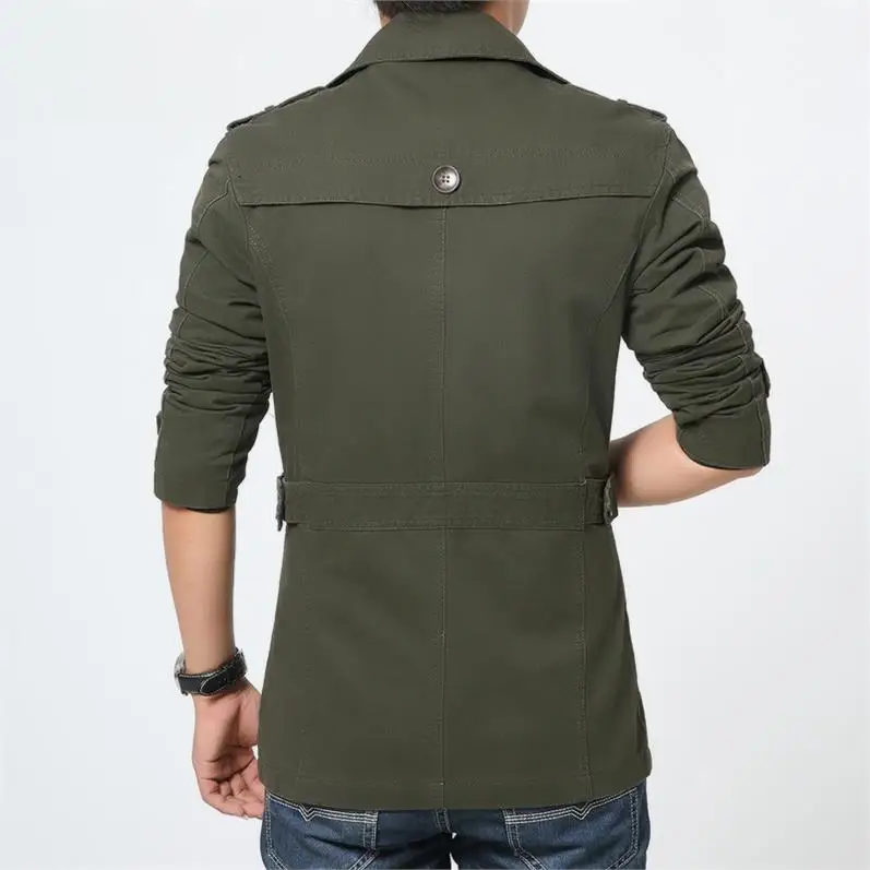 New Brand Male Overcoat Long Jacket Coat Men Men's Trench Trenchcoat Masculina Windbreaker Outwear Cotton Streetwear | Мужская