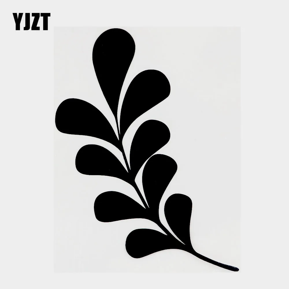 

YJZT 11.6CM×16.6CM Interesting Plant Element leaf Decal Vinyl Car Sticker Black/Silver 18B-0649