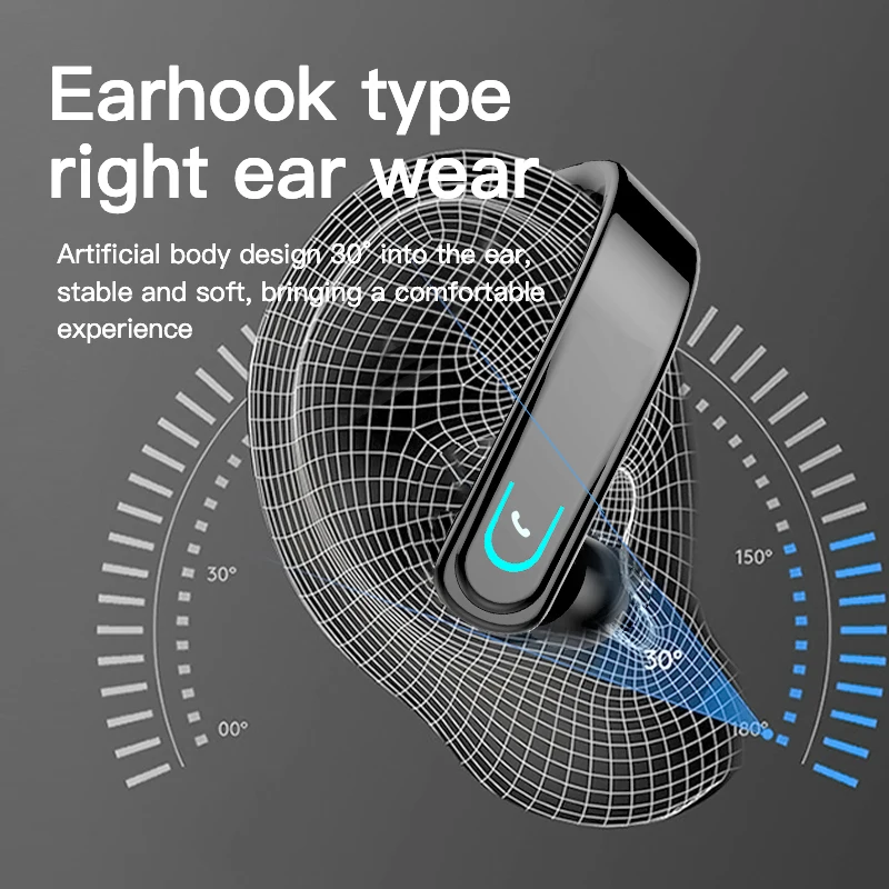 Новые наушники YX18 Bluetooth 5,0 гарнитура Беспроводные наушники с ушным крючком деловые спортивные наушники-вкладыши с микрофоном (art.: 3920b963cc04e) - 3920b963cc04e