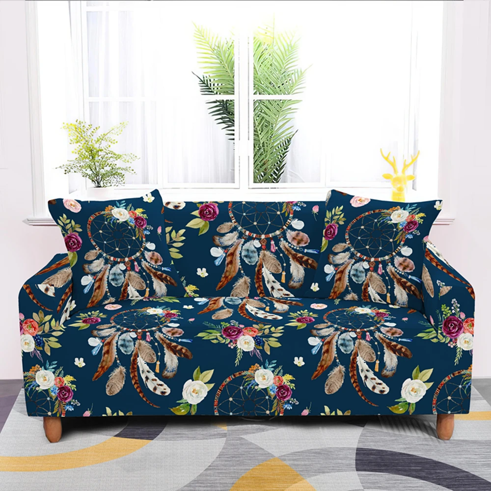 Эластичный растягивающийся чехол для дивана Ловец снов 1/2/3/4-местный разной формы