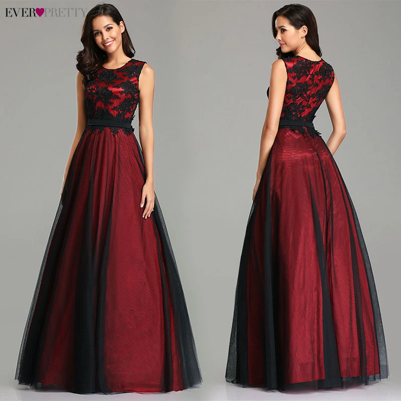 Vestido de Festa Longo Ever Pretty real photo, длинные платья для выпускного вечера с кружевной аппликацией,, дешевые вечерние платья, элегантные трапециевидные праздничные платья Jurken