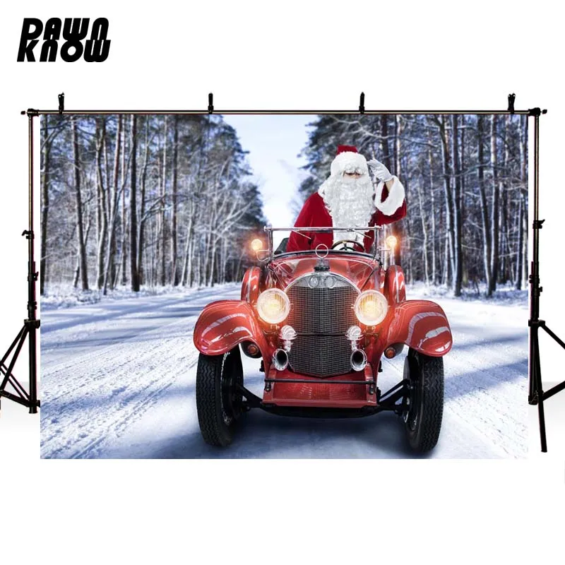 

DAWNKNOW Merry Christmas Santa Photography Background Backdrop Photocall Snow Family Party Decorate Banner Shoot Photo Studio