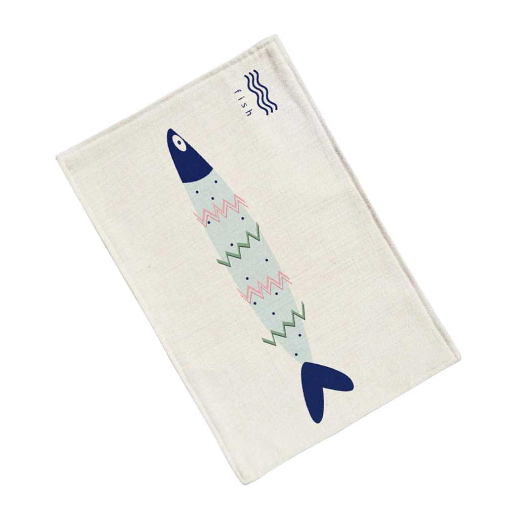 1 шт. хлопковое белье средиземноморский рисунок рыбы Настольный коврик