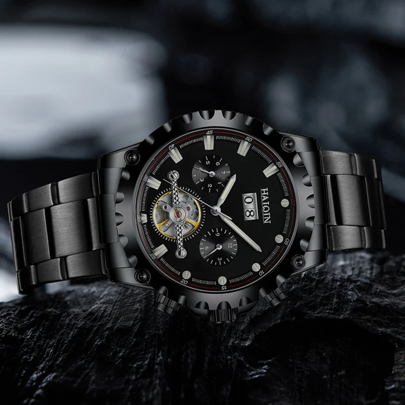 Автоматические Мужские часы HAIQIN механические Брендовые мужские 2020 дюйма