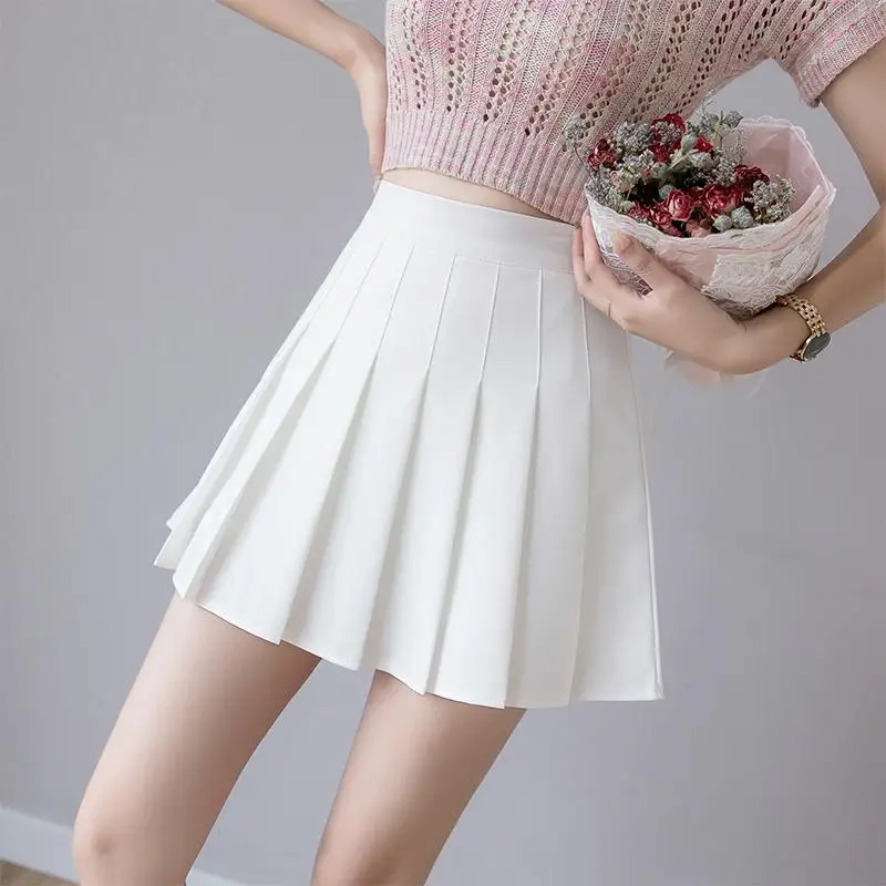 

Pleated Skirts 2021 Summer High Waist Chic Sexy Lady Korean Version of A-Line Student Wear Y2K Black All-Match Small Skirt
