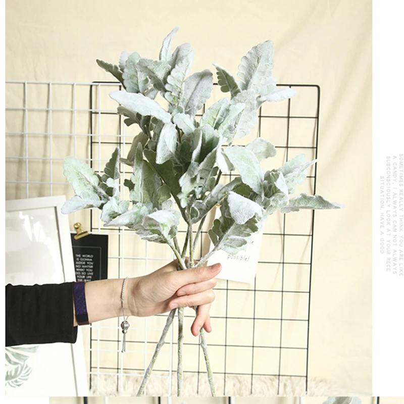 Искусственные растения флокирующие senecio cineraria листья ветки сделай сам домашний