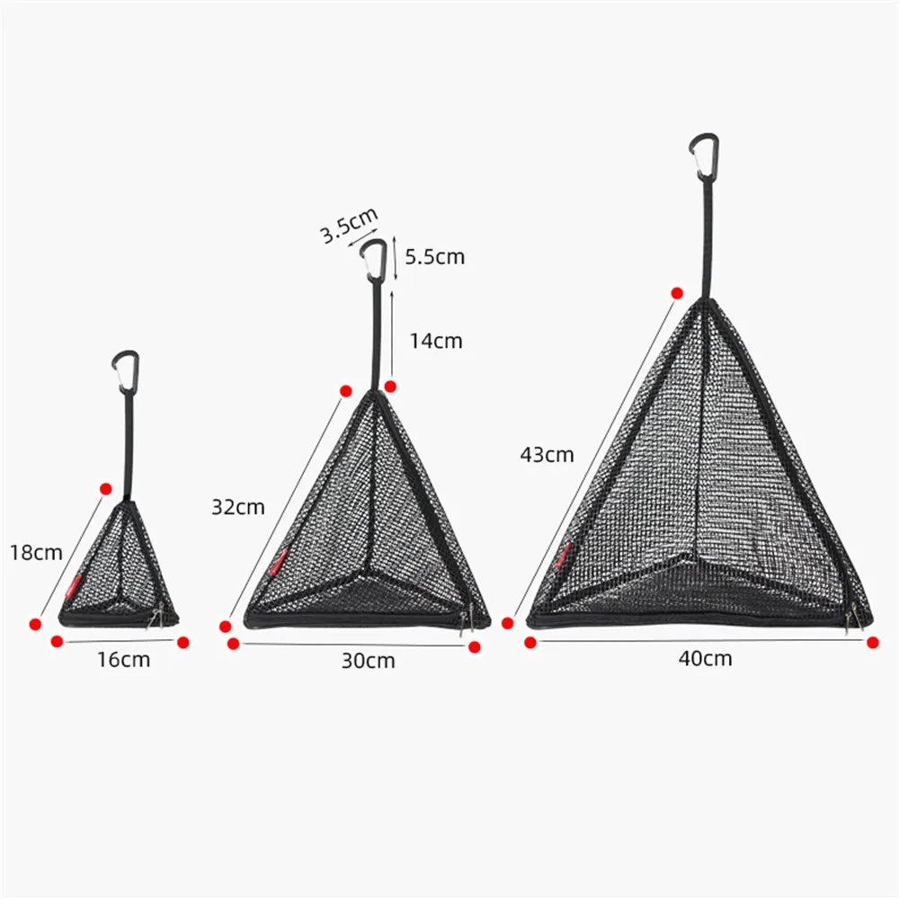 

Outdoor Drying Net Bag PVC Triangle Foldable Grid Drain Breathable With Hook Camping Home Picnic RV Hanging Dry Storage Bag
