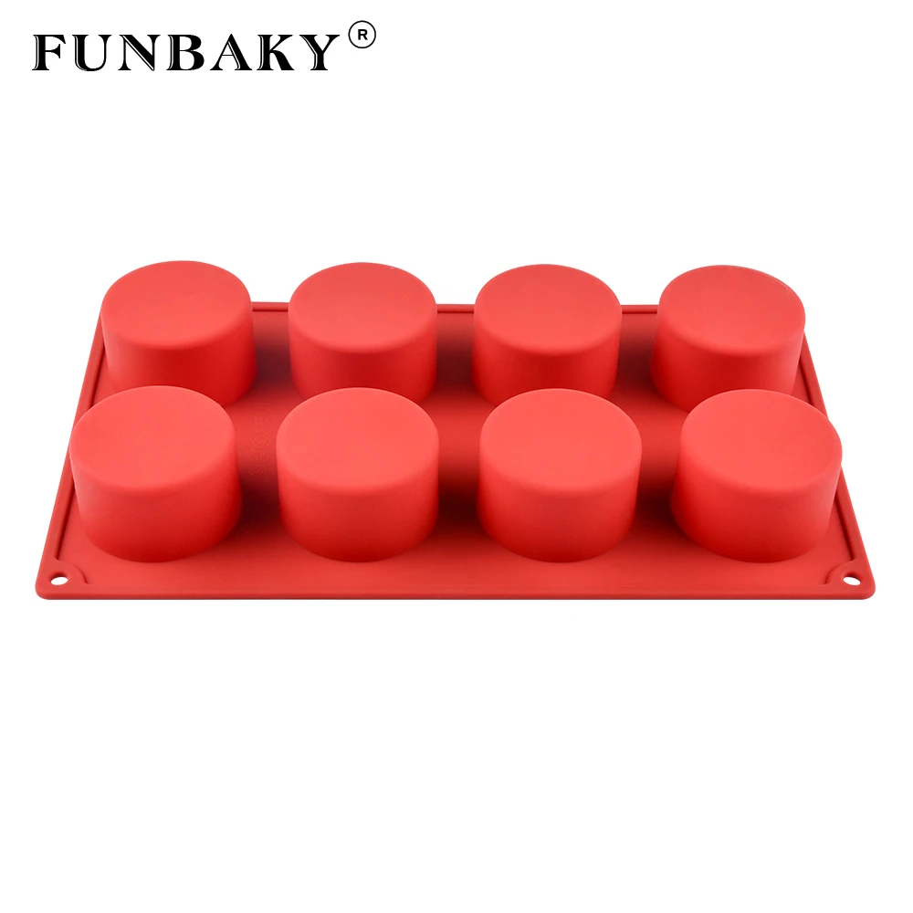 FUNBAKY 8 силиконовые полости форма для выпечки торта инструменты для украшения мусс форма для десерта желе формы пудинга
