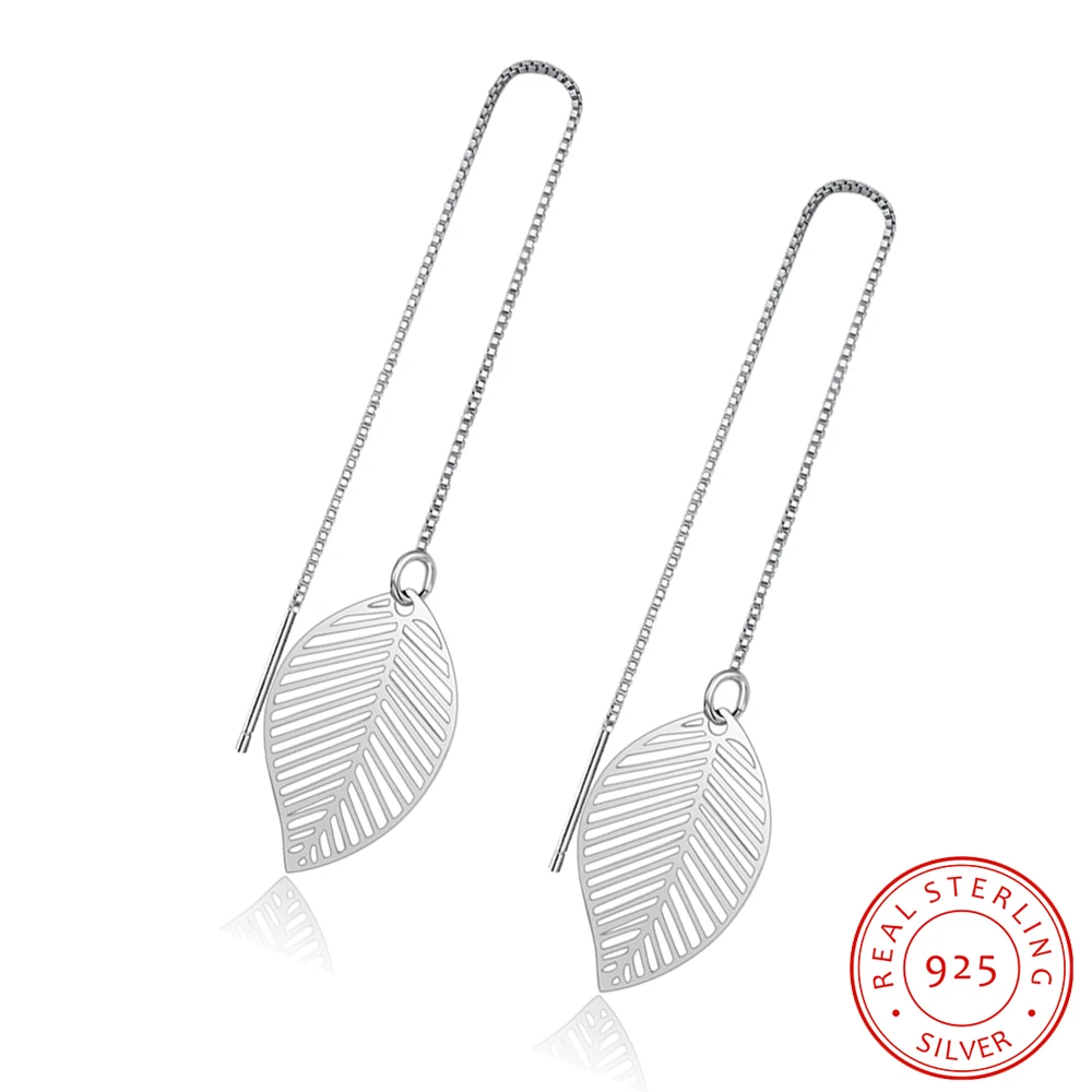 Женские Висячие серьги из стерлингового серебра 925 пробы с длинной цепочкой