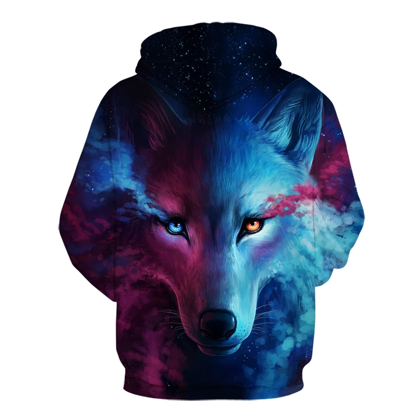 Космической галактики 3D толстовки для мужчин/женские листья и Лев толстовка с