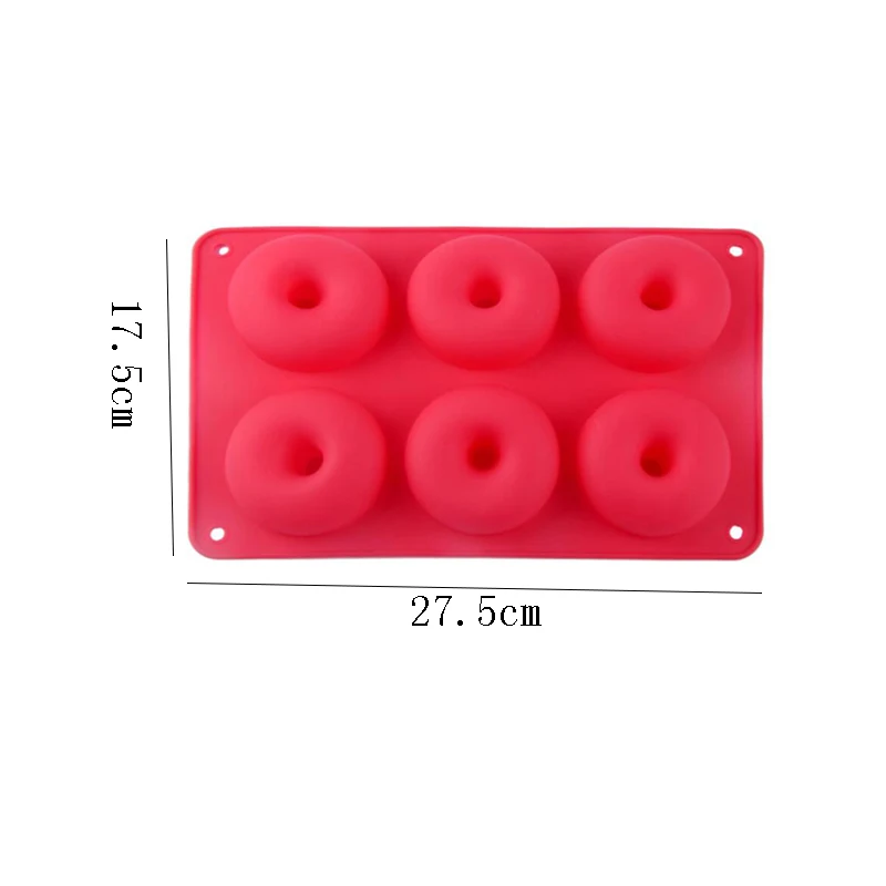 

6-cavity Silicone Donut Baking Pan Non-stick Mold Dishwasher Tools Safe Baking Tray Maker For Biscuit Bagels Decoration Tool