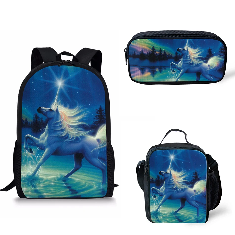 

Customized Set girl unicorn school bag Kid Backpack Zipper Backpacks School Bag Teenager Girls Book pencil bags Unicorns