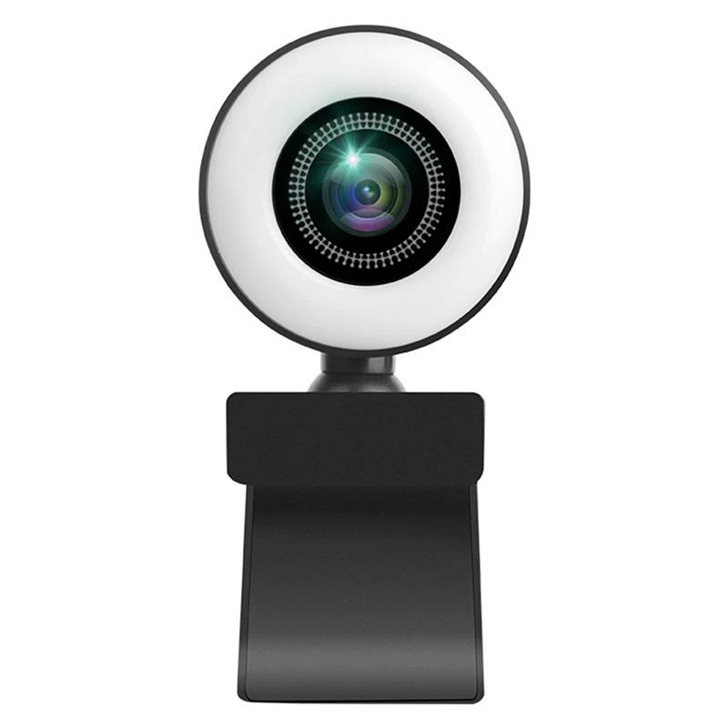 

Webcam Ring Light Adjustable Ring Light Web Camera Auto Focus Camera Built-in Mic for Live Broadcast