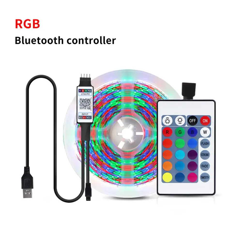 

RGB LED Strip 2835 Diode Tape 5V USB Bluetooth Controller Neon LED Light Ribbon PC TV Screen Backlight Bedroom Xmas Decor Lamp