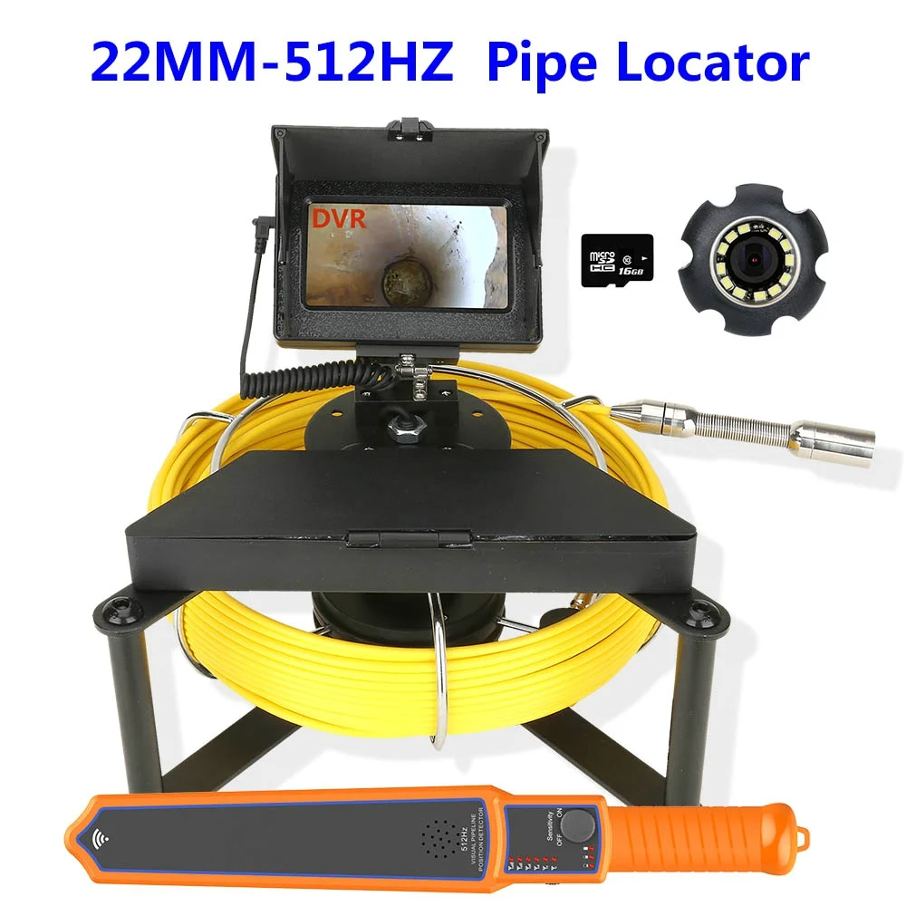 

4.3 inch IPS Sewer Pipe Inspection Camera with 16GB DVR 512HZ Pipe Locator Sewer Drain Industrial Endoscope IP68 5600MHA Battery