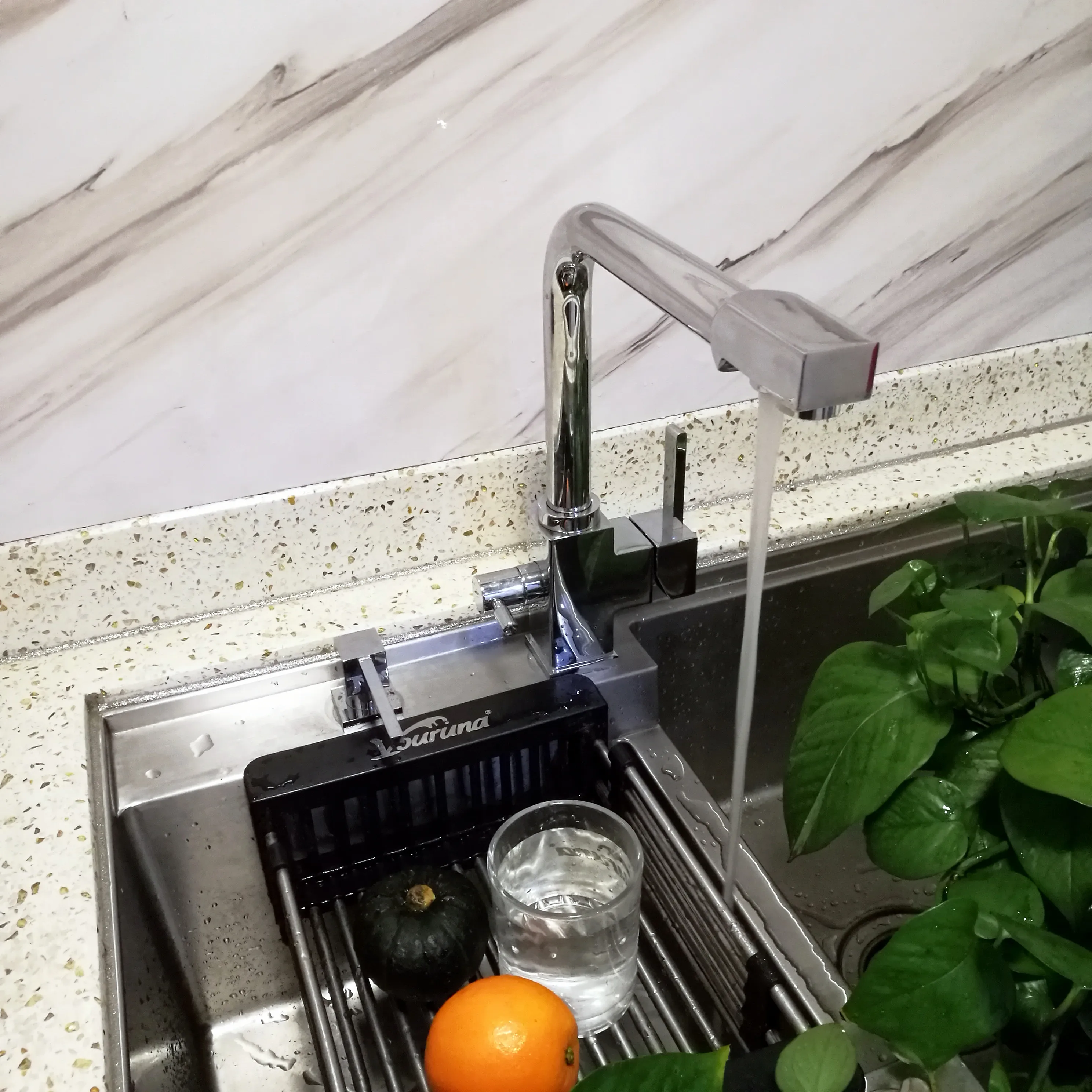 Квадратный поворотный кран VOURUNA с фильтром для чистой воды кухонный смеситель