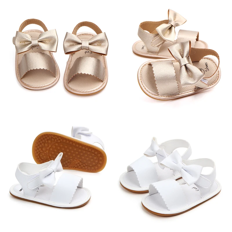 

Brand New Cute Newborn Infant Baby Girls Bowknot Princess Shoes Toddler Summer PU Non-slip Rubber ShoesSize 0-18M