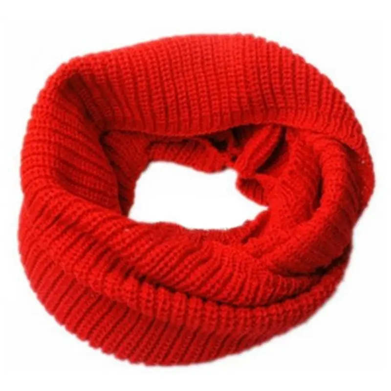 

Unisex Winter Warm Ring Scarves 2 Circle Cable Knit Cowl Neck Long Scarf Shawl
