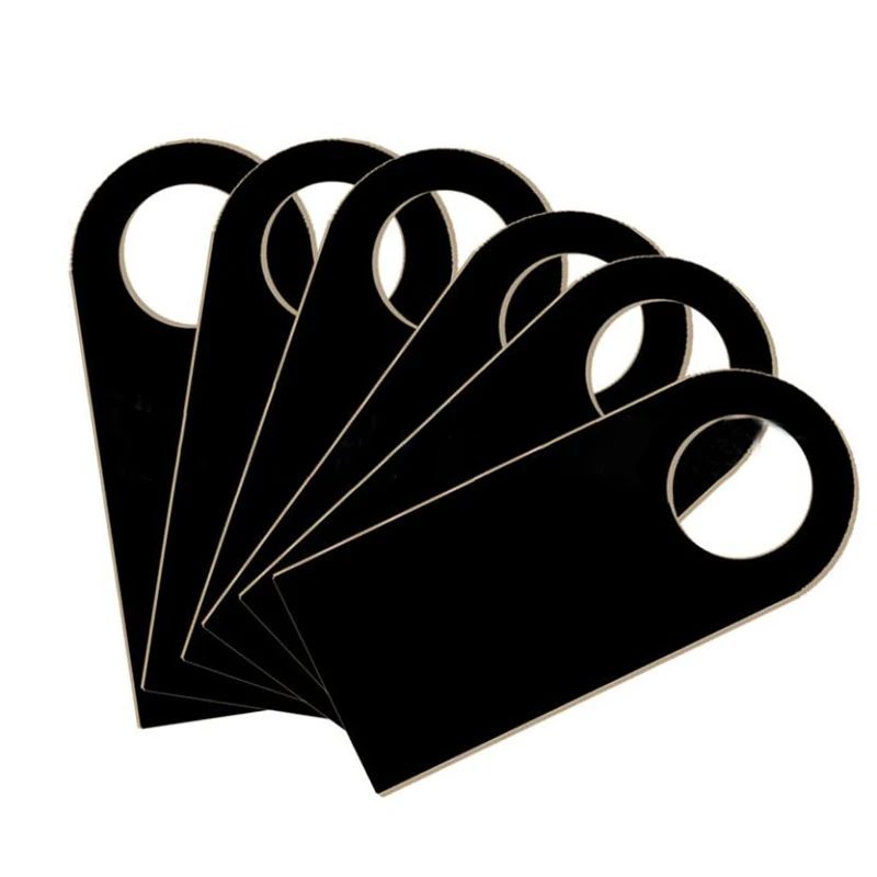 

6Pcs Wooden Two-sided Blank Door Handle Signs Cafe Home Hanging Tags Blackboard