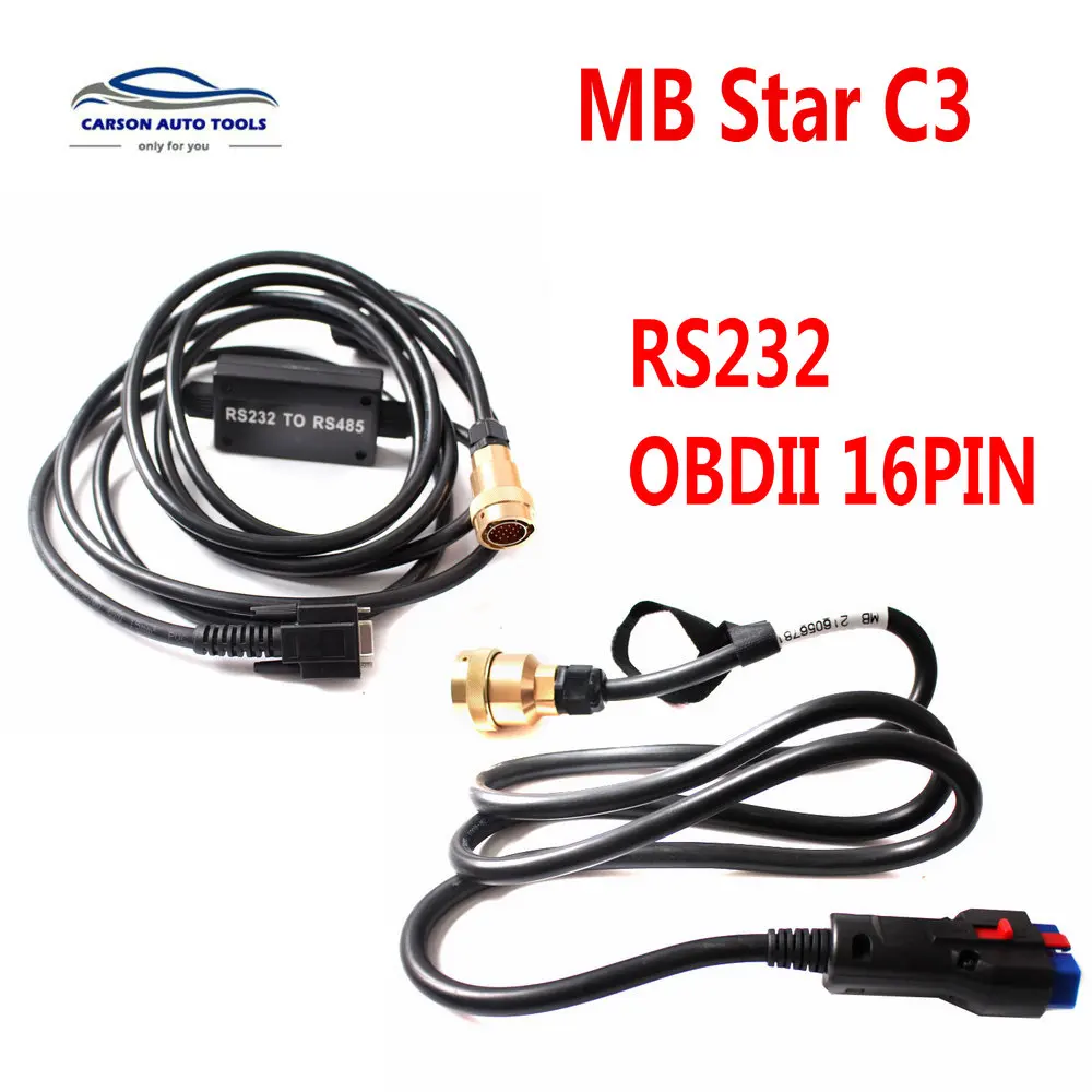 OBDII MB Star C3 RS232 RS485 кабель для C3 диагностики мультиплексор для Benz MB Star C3 OBD2 16PIN OBD II 16 Pin подключения mian тест