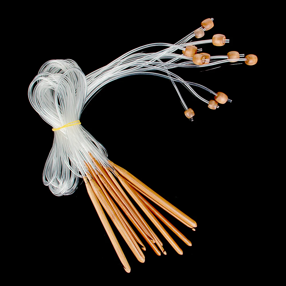 12 размеров афганский тунисский науглероживанный бамбуковый вязальный крючок 3 0