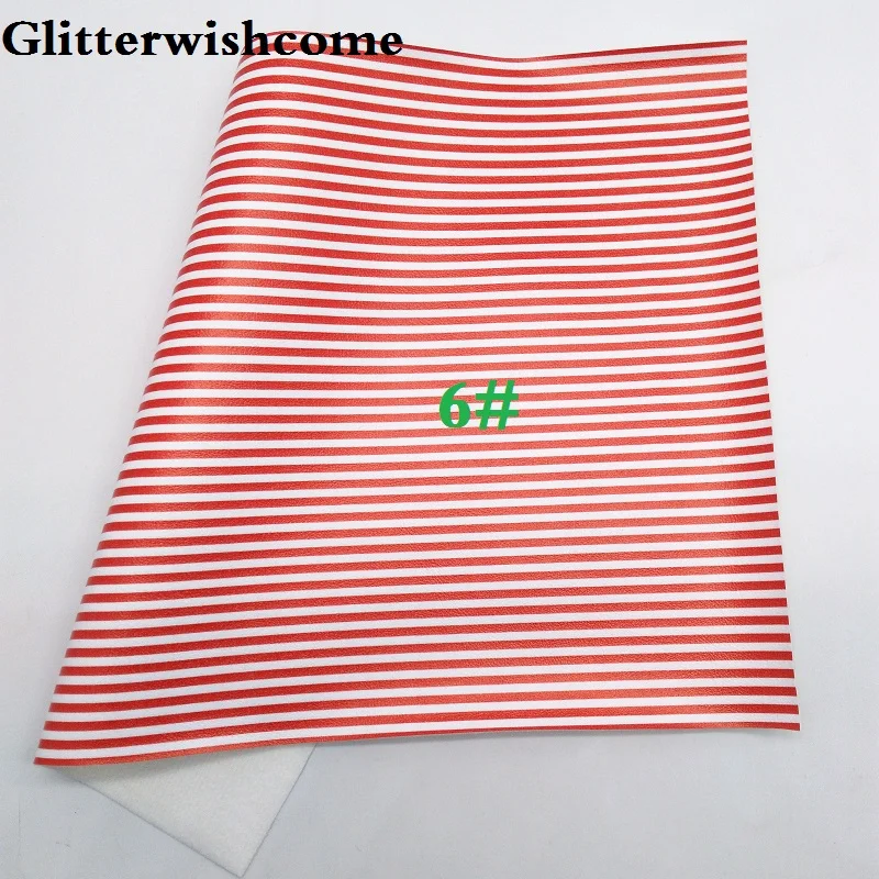 6 Glitterwishcome 21X29 см A4 размер винил для бантов печатные полосы Кожа Fabirc искусственная кожа листы для бантов, GM184A - Цвет: 6