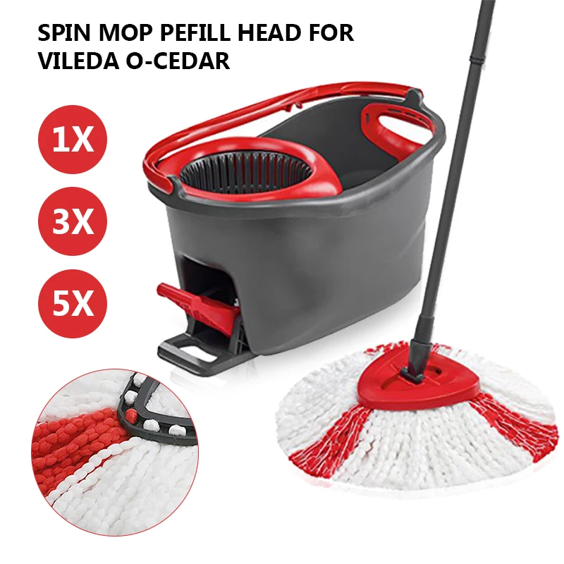 

1/3/5pcs Replacement Microfibre Spin Mop Clean Refill Head for Vileda O-Cedar EasyWring Household Cleaning Tools Mop Accessories