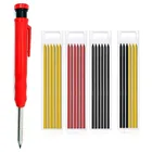 Плотницкий набор карандашей со сменным стержнем, встроенная точилка, строительный карандаш с глубоким отверстием, маркер, строительный инструмент