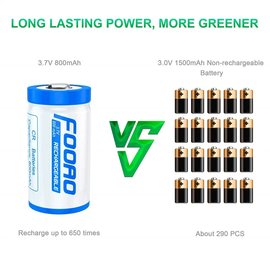 Аккумуляторы CR123A Для Арло перезаряжаемые аккумуляторы для беспроводных камер 3 7