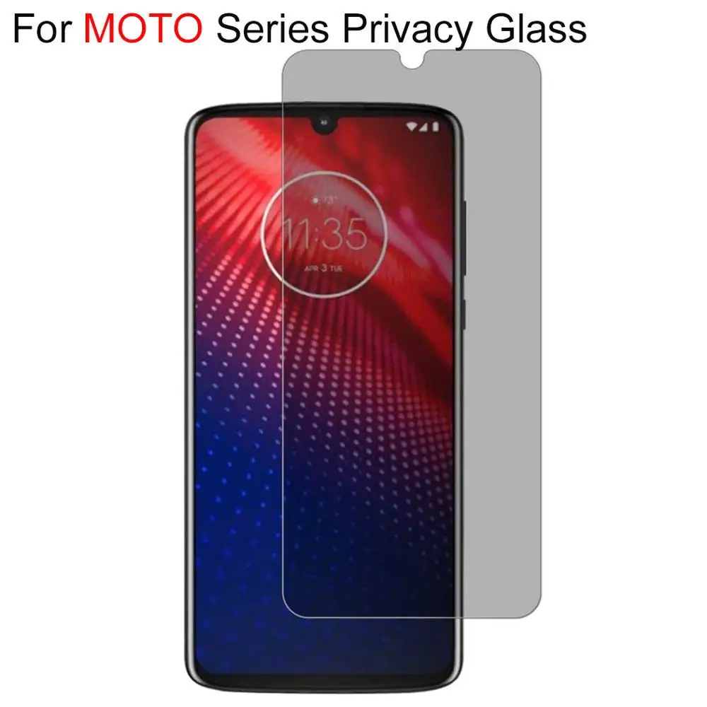 Антишпионское закаленное стекло для Motorola Moto G7 P30 Play PLUS Z4 Защита экрана One Note мощное