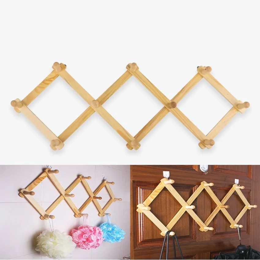 

Выдвижная вешалка крючок двери за стеной деревянный крючок, крючки для пальто оригинальный деревянный складной Алмаз Большой потерянный в...