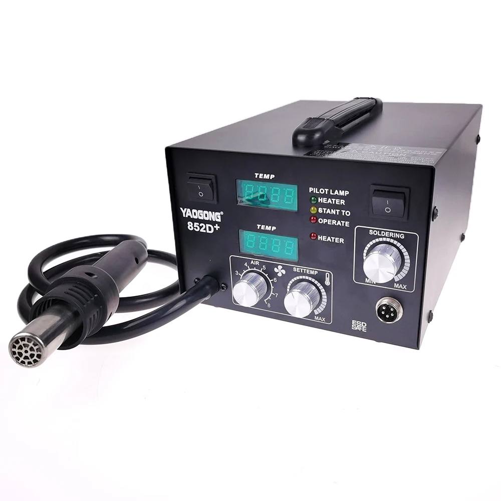 Паяльная станция BGA Air Pump тип Yaogong 852D + двойной цифровой дисплей регулируемая